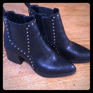 Never worn! Black studded booties